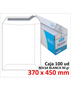 BOLSA DE PAPEL SAM BLANCO 370X450 TIRA C/100