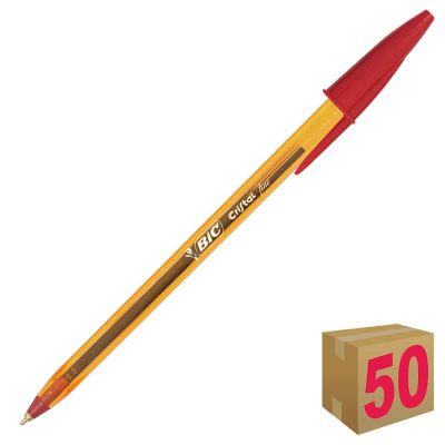 BOLÍGRAFO BIC CRISTAL FINO ROJO CAJA 50 UDS