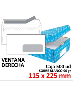 SOBRE DE PAPEL SAM BLANCO 115X225 V/D TIRA C/500