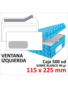 SOBRE DE PAPEL SAM BLANCO 115X225 V/I TIRA C/500