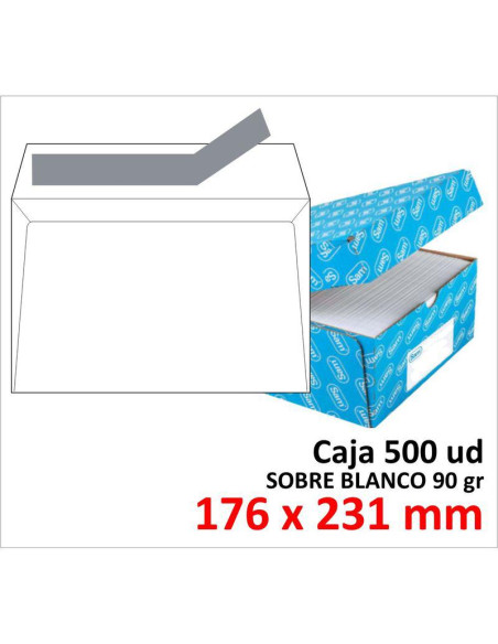 SOBRE DE PAPEL SAM BLANCO 176X231 TIRA C/500