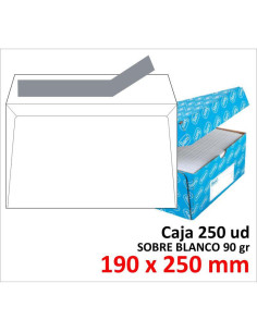 SOBRE DE PAPEL SAM BLANCO 190X250 TIRA C/250