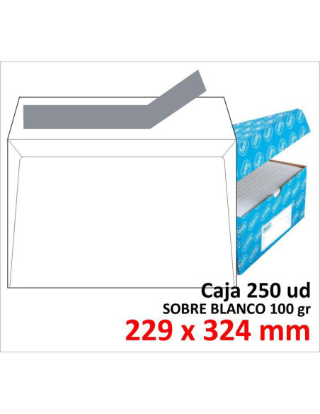 SOBRE DE PAPEL SAM BLANCO 229X324 TIRA C/250