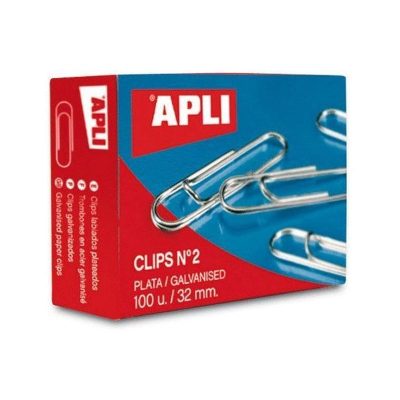 CLIPS PLATA APLI No2 32MM 100U 11714