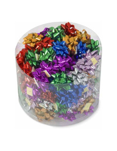 LAZO REGALO METALIZADO 6MM COLORES BOTE 100 UDS