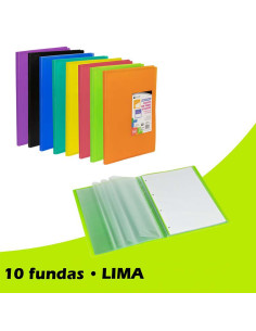 CARPETA FUNDAS CARCHIPLAS-BOOK A4 PP 10F LIMA