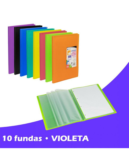 CARPETA FUNDAS CARCHIPLAS-BOOK A4 PP 10F VIOLETA