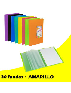 CARPETA FUNDAS CARCHIPLAS-BOOK A4 PP 30F AMARILLA