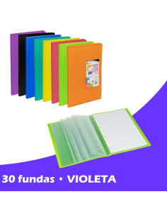 CARPETA FUNDAS CARCHIPLAS-BOOK A4 PP 30F VIOLETA