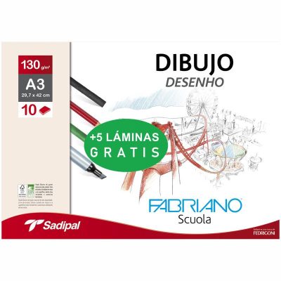 LÁMINA DIBUJO FABRIANO SCUOLA A3 130G 10 5H