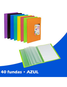 CARPETA FUNDAS CARCHIPLAS-BOOK A4 PP 40F AZUL