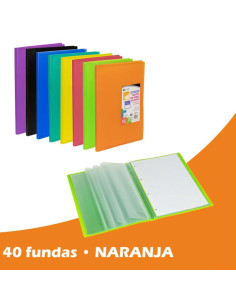CARPETA FUNDAS CARCHIPLAS-BOOK A4 PP 40F NARANJA