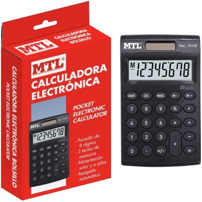 CALCULADORA MTL NEGRA BOLSILLO 79129