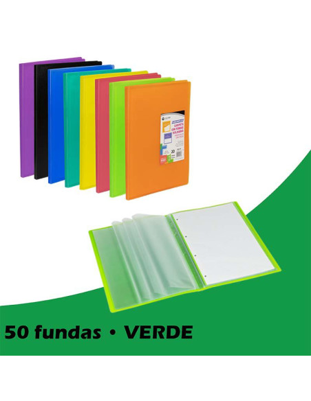 CARPETA FUNDAS CARCHIPLAS-BOOK A4 PP 50F VERDE