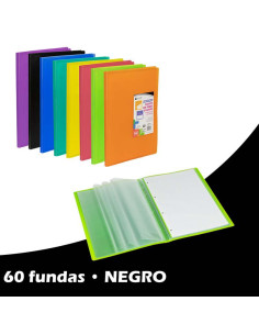 CARPETA FUNDAS CARCHIPLAS-BOOK A4 PP 60F NEGRO
