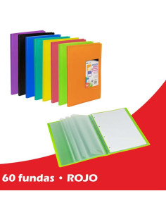 CARPETA FUNDAS CARCHIPLAS-BOOK A4 PP 60F ROJO