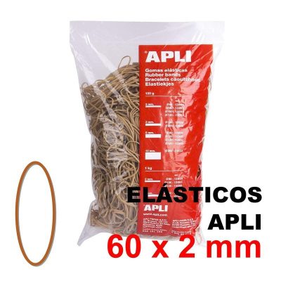 ELÁSTICOS APLI 60 X 2 MM BOLSA 1 KG MOD 13743