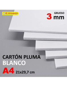 CARTON PLUMA ESTANDAR BLANCO 3MM A4 21X29 7 CM