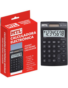 CALCULADORA MTL NEGRA BOLSILLO 79129