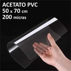 LAMINA DE ACETATO PVC 50X70CM 200 MICRAS CRISTAL