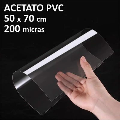 LAMINA DE ACETATO PVC 50X70CM 200 MICRAS CRISTAL