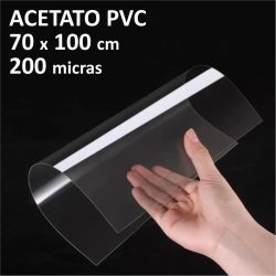 LAMINA DE ACETATO PVC 70X100CM 200 MICRAS CRISTAL
