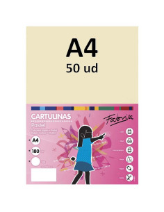 CARTULINA FABRISA A4 180GR 50H CREMA