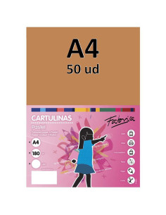 CARTULINA FABRISA A4 180GR 50H MARRON CLARO