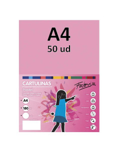 CARTULINA FABRISA A4 180GR 50H ROSA
