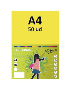 CARTULINA FABRISA A4 180GR 50H AMARILLO FLUOR
