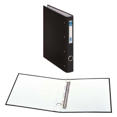 CARPETA DOHE FOLIO 4 ANILLAS 25MM FORRADO NEGRO