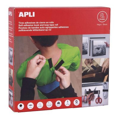 VELCRO ADHESIVO NEGRO APLI ROLLO 2 CM X 25 M