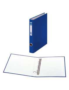 CARPETA DOHE FOLIO 4 ANILLAS 25MM FORRADO AZUL