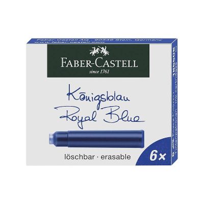 CARTUCHO TINTA FABER CASTELL AZUL REAL 6 UDS