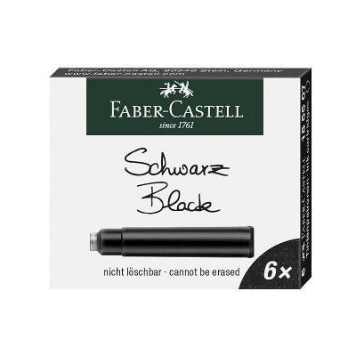 CARTUCHO TINTA FABER CASTELL NEGRO 6 UDS