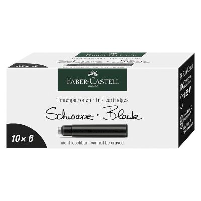 CARTUCHO TINTA FABER CASTELL NEGRO C/10