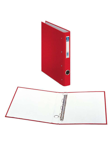 CARPETA DOHE FOLIO 4 ANILLAS 25MM FORRADO ROJO