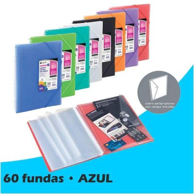 CARPETA FUNDAS ESPIRAL STAR PERSO  60F AZUL