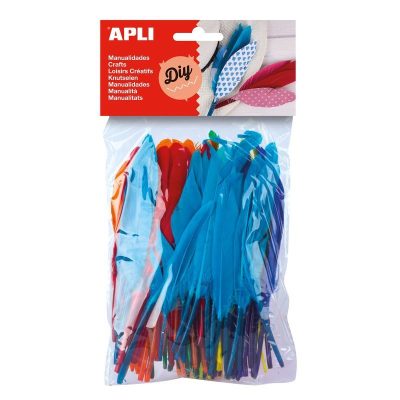 PLUMAS INDIO COLORES SURTIDOS APLI BOLSA 100 UDS