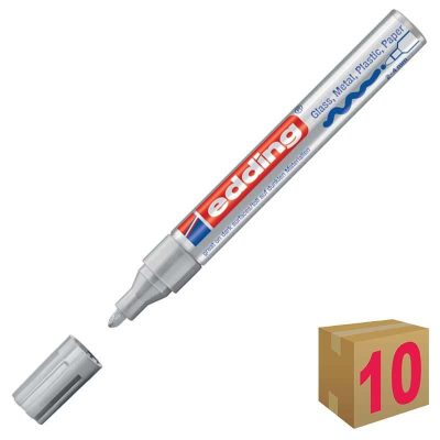 ROTULADOR PERMANENTE EDDING 750 PLATA C/10
