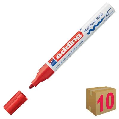 ROTULADOR PERMANENTE EDDING 750 ROJO C/10