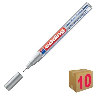 ROTULADOR PERMANENTE EDDING 780 PLATA C/10