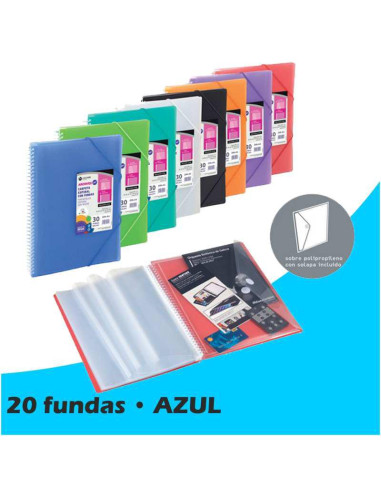 CARPETA FUNDAS ESPIRAL STAR PERSO  20F AZUL