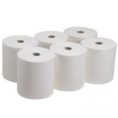 PAPEL SECAMANOS MAXI 2 CAPAS CON MANDRIL PACK 6 UD