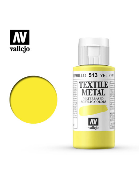 TEXTIL COLOR VALLEJO 60ML MET AMARILLO 513 TEXTIL COLOR VALLEJO 60ML MET AMARILLO 513