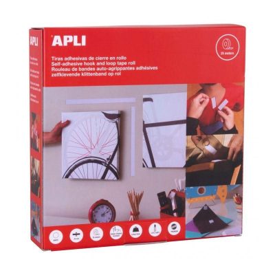VELCRO ADHESIVO BLANCO APLI ROLLO 2 CM X 25 M