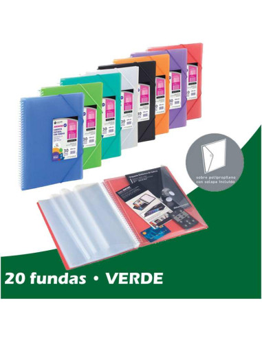 CARPETA FUNDAS ESPIRAL STAR PERSO  20F VERDE OSCUR