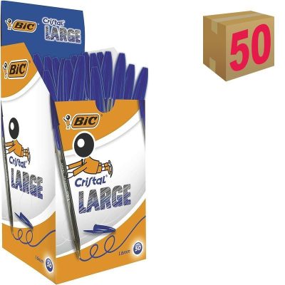 BOLÍGRAFO BIC CRISTAL LARGE AZUL CAJA 50 UDS