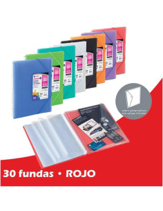 CARPETA FUNDAS ESPIRAL STAR PERSO  30F ROJO