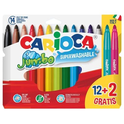 ROTULADOR ESCOLAR CARIOCA JUMBO 12 2 COLORES